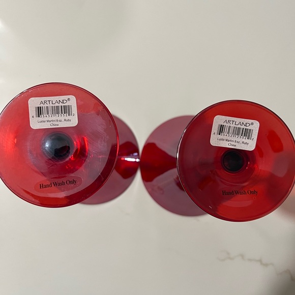 Crimson Red Artland Martini Glass Pair (2) 8 oz - Picture 4 of 6